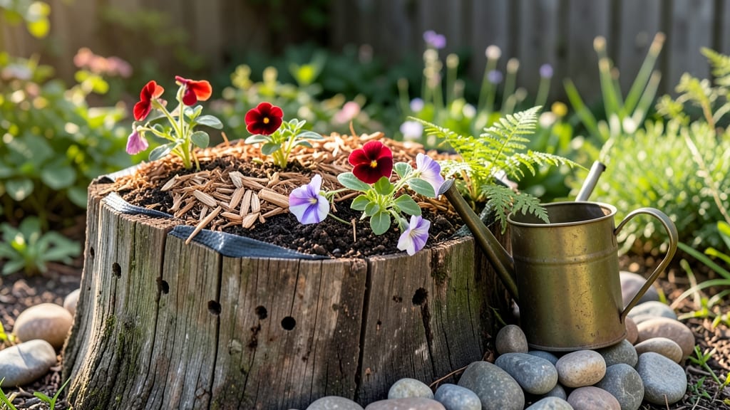 Planting Flowers in Tree Stumps: Vertical Garden Magic for Small Spaces