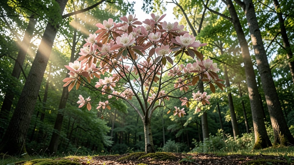 Dogwood Trees with Pink Bracts and White Flowers