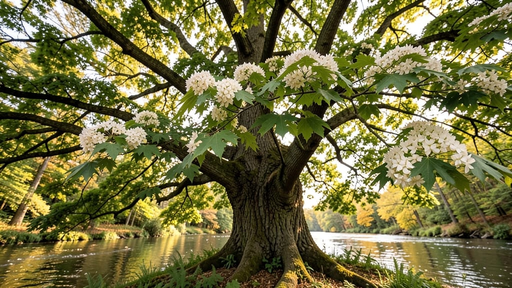 Bigleaf Maple's Star-Shaped White Flowers