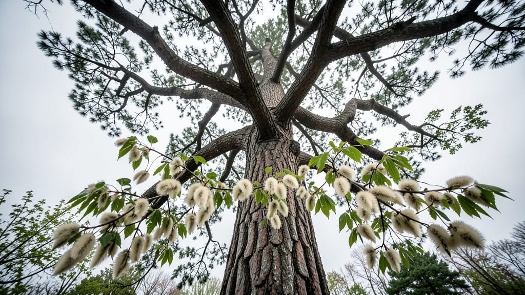 Fremont Cottonwood's Fluffy White Catkins
