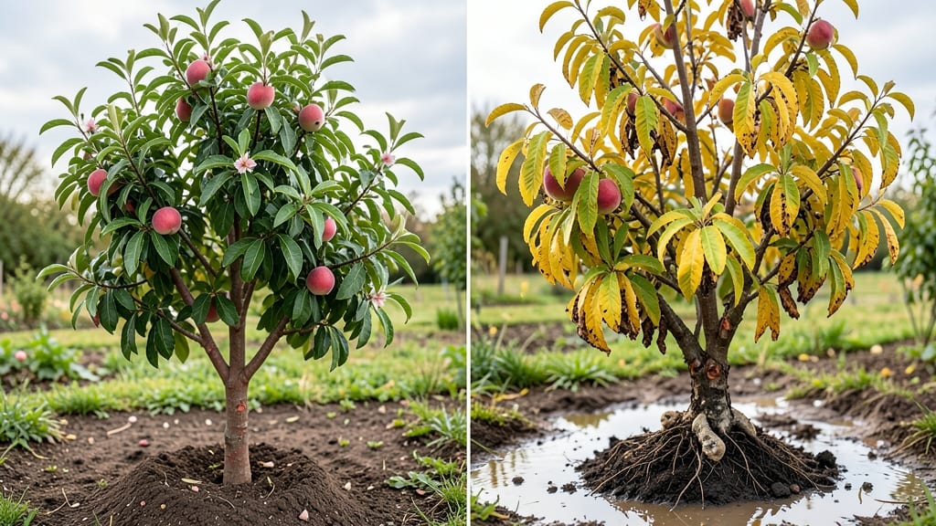 What Overwatered Peach Trees Look Like: Drooping Leaves and Mushy Roots Revealed