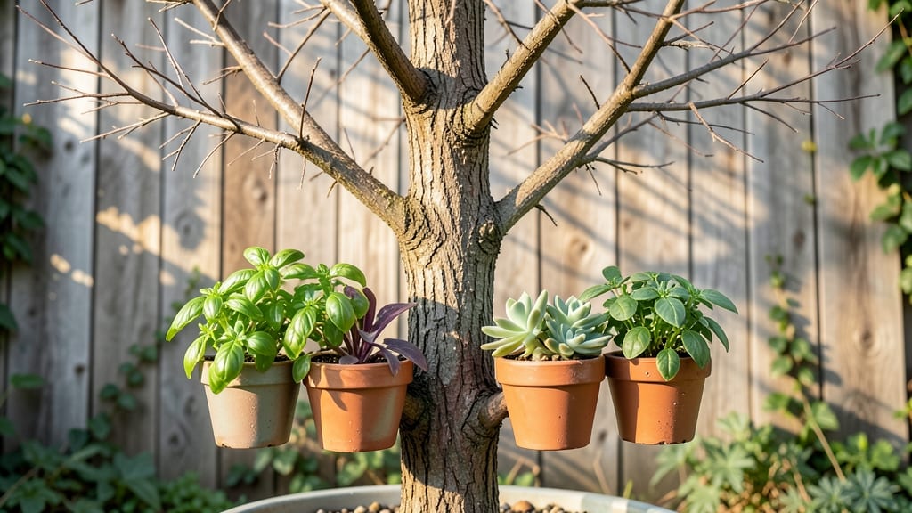 Transform Tree Into Vertical Garden Planters