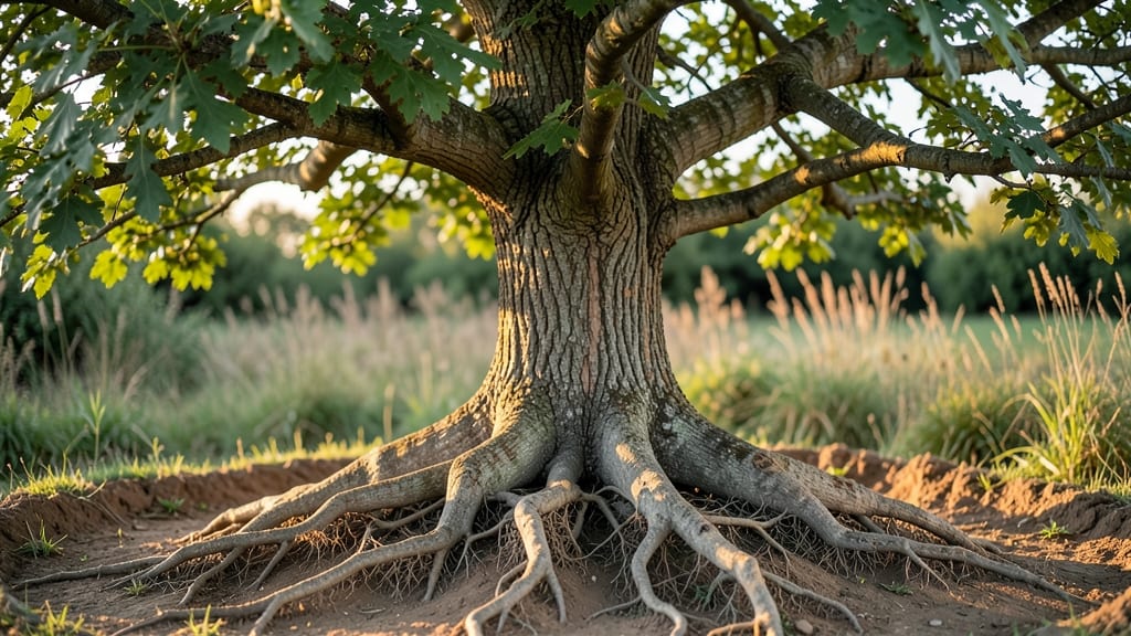 Tree With Roots and Branches Picture: Pruning Guide for Structural Balance