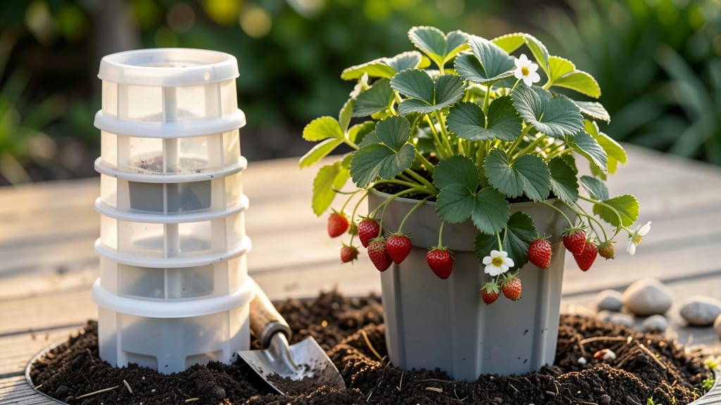 Dollar Tree Strawberry Tower: Vertical Harvest in Minutes