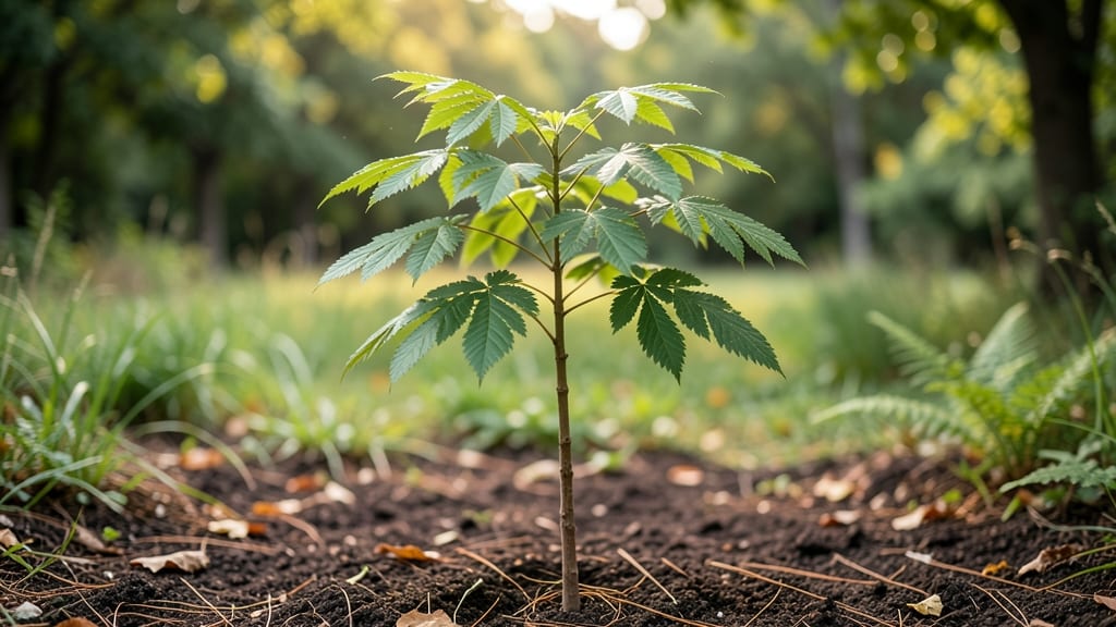 Hickory Tree Seedling: Year-Round Pruning for Strong, Straight Trunks