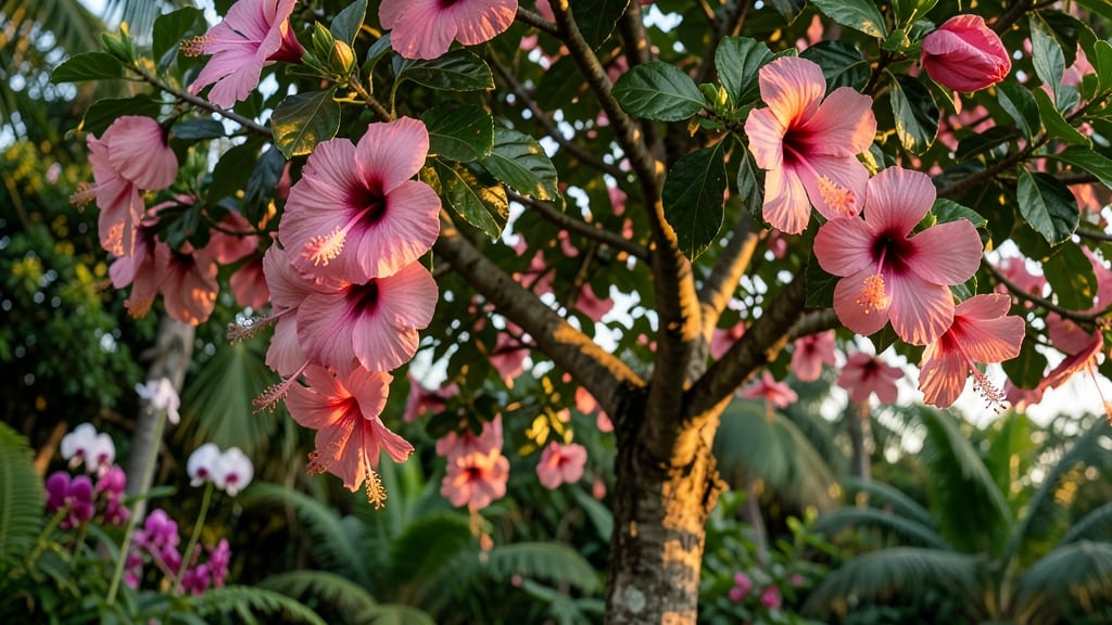 Hibiscus Trees for Tropical Pink Floral Displays