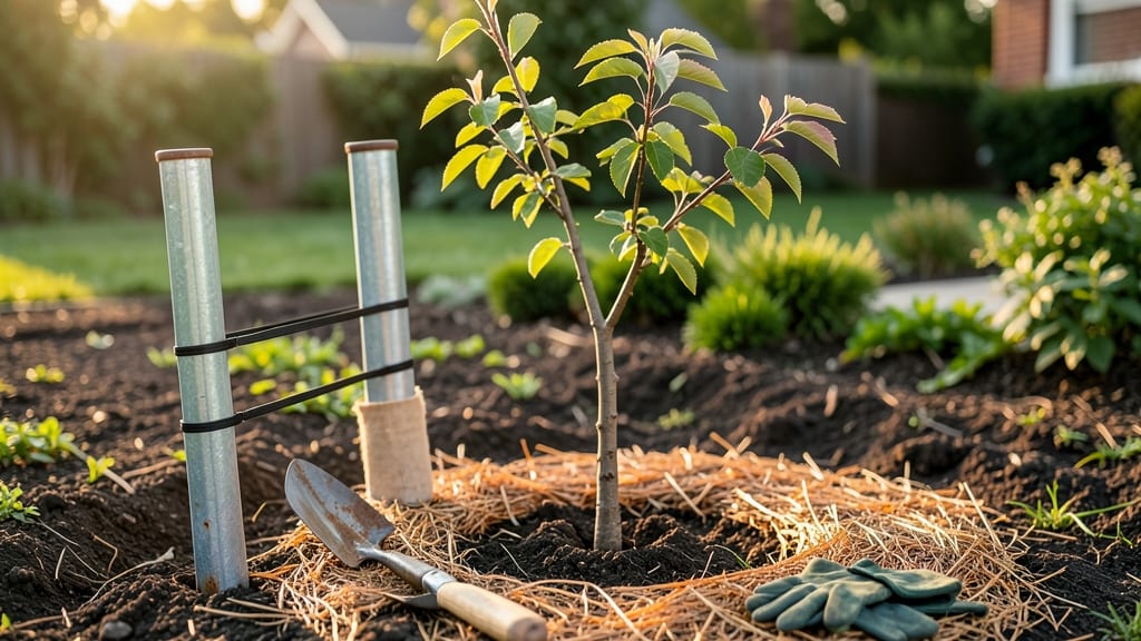 Young Tree Supports: Sturdy Stakes That Prevent Wind Damage