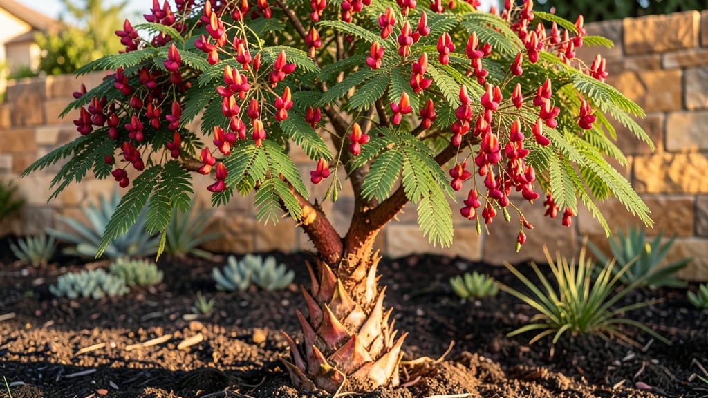 Fern-Like Tree With Red Flowers Growing Guide: Sun-Loving Stunner That Thrives in Small Spaces
