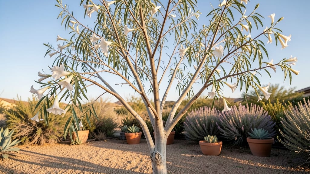 Desert Willow's Drought-Resistant White Blooms