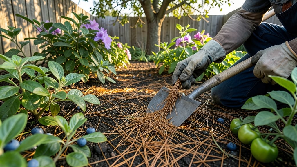 Create Pine Needle Mulch For Gardens